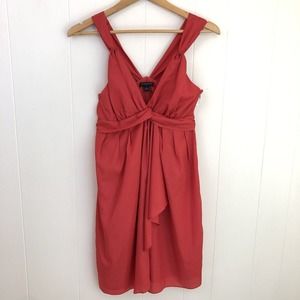 Banana Republic Coral Sleeveless Empire Waist Wrap Mini Dress Womens Size 4